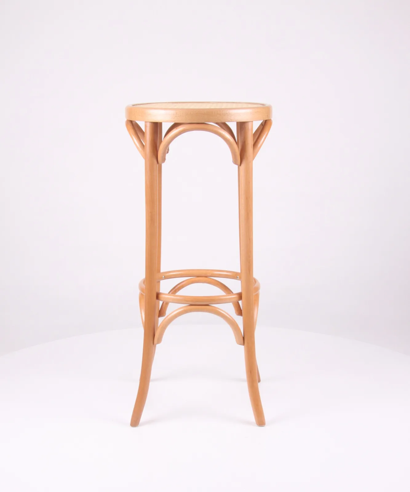 Bugholz-Barhocker mit Geflecht